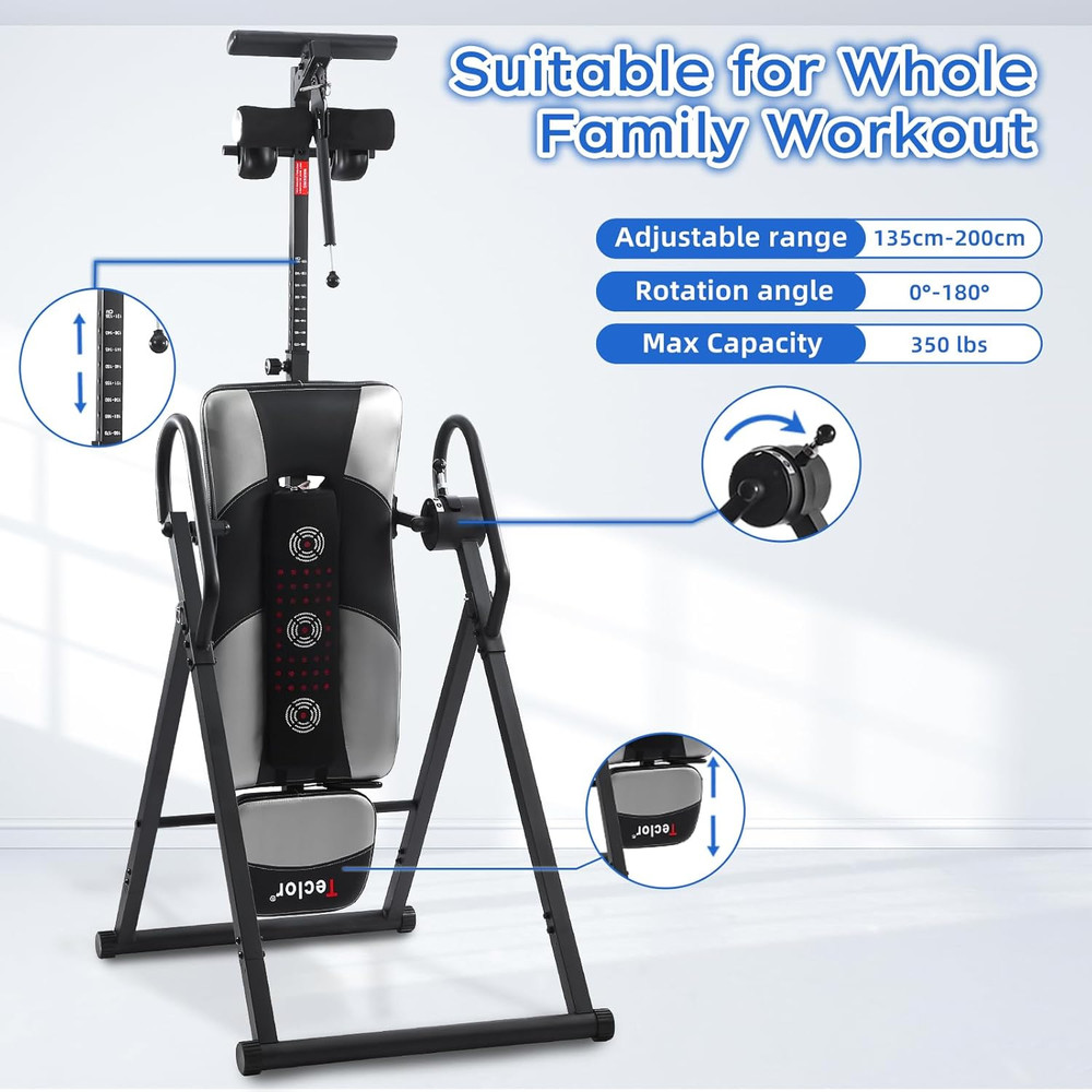 Inversion Table,Advanced Heat and Massage Function,Strength Training Inversion T