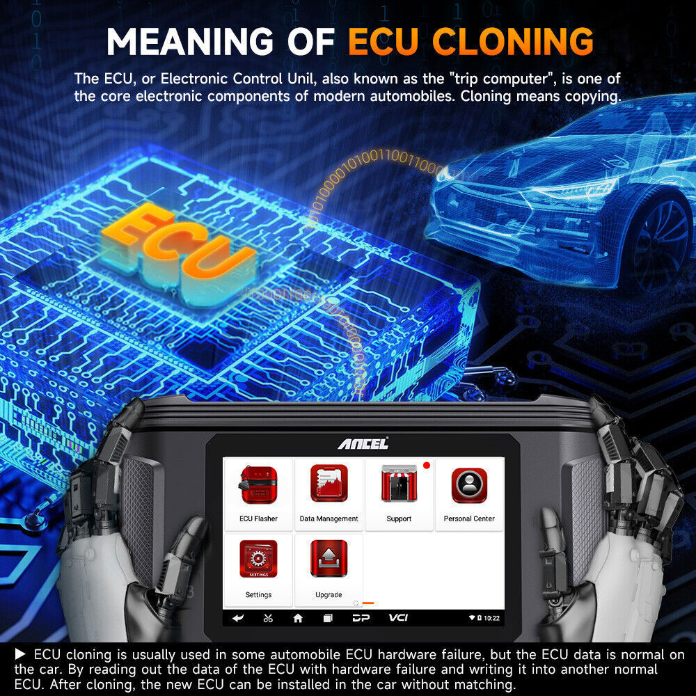 ANCEL Transmission Programming Scanner TCM ECU Flashing Cloning Reset Read Write