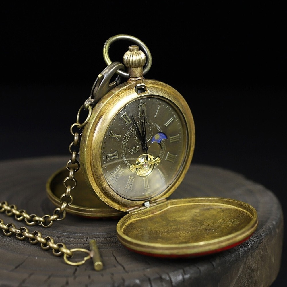 Double copper mechanical pocket watch