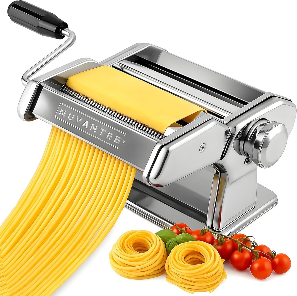 Nuvantee Pasta Maker - 2-in-1 Machine with 7 Adjustable Thickness Settings