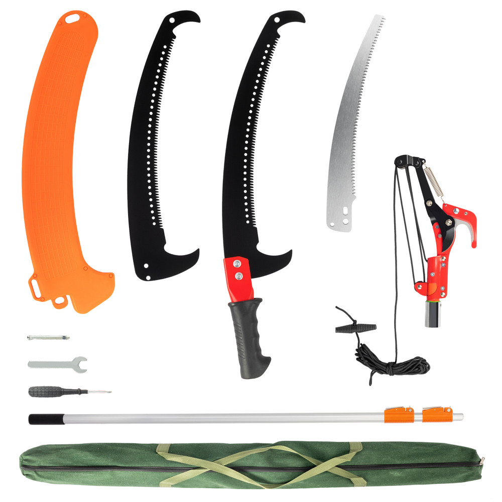 12FT Manual Pole Saw, Extendable Tree Trimmer Telescoping Branch Pruner