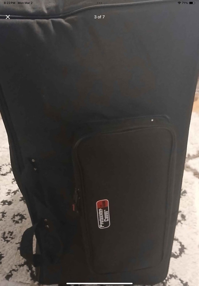 Protection Racket hardware bag on wheels