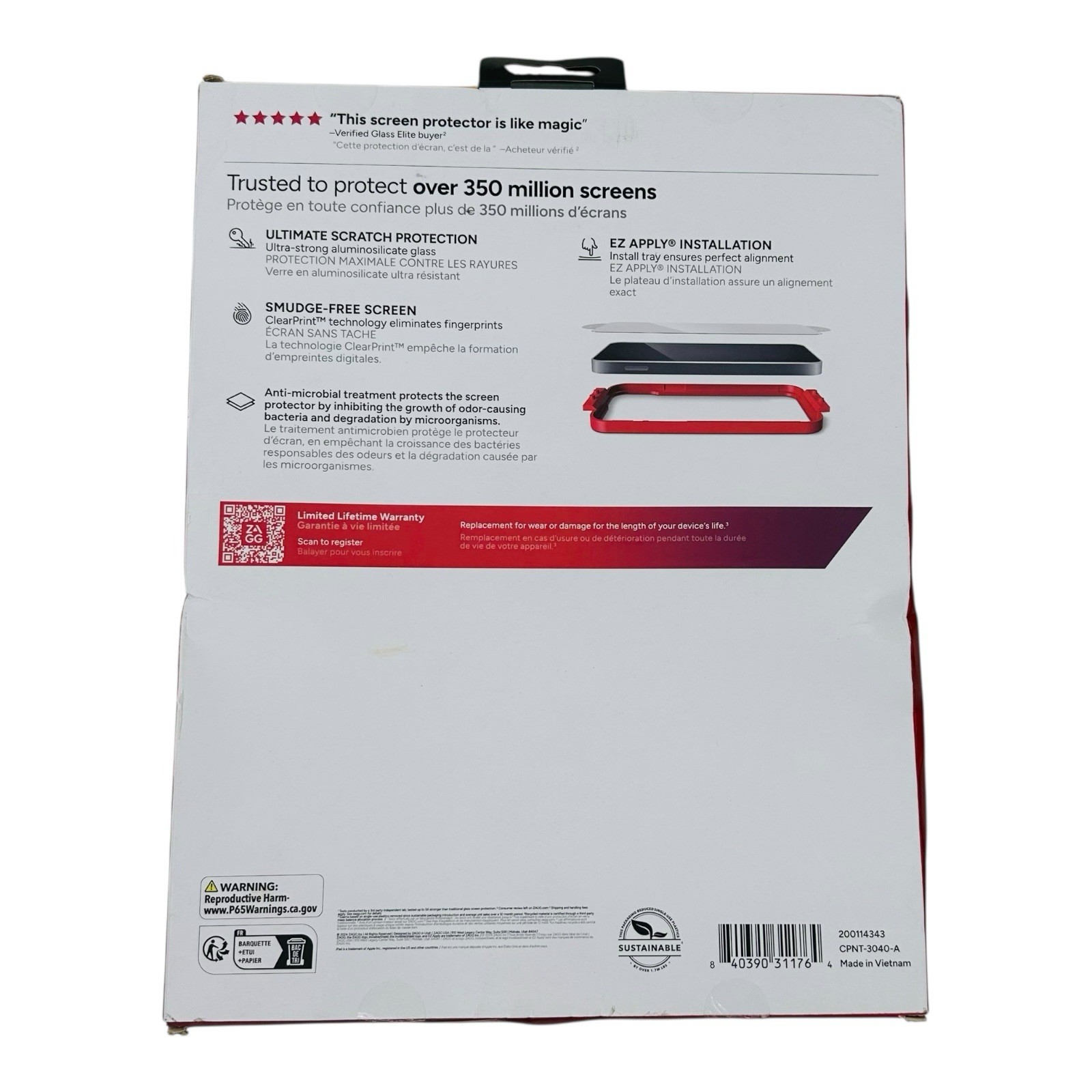 Zagg Invisible Shield Glass Elite Screen Protector for iPad Pro 11" 2024 (Small)