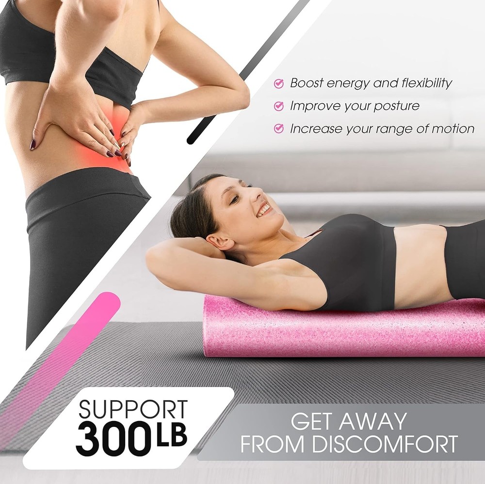 High-Density EPP Round Back Roller Foam, Exercise Foam Roller for Yoga, Pilat...