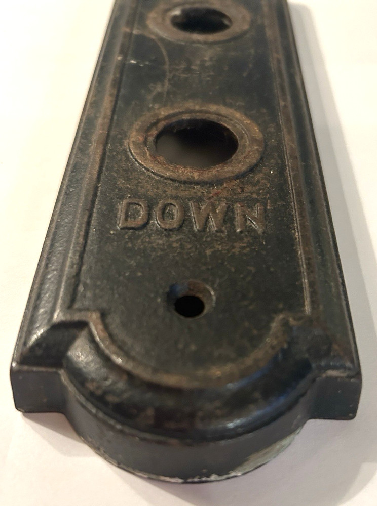 Vintage Cast Iron Elevator Lift Panel UP DOWN Button Hardware