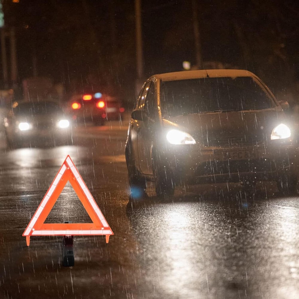 3 Pack Reflective Warning Triangles with Case