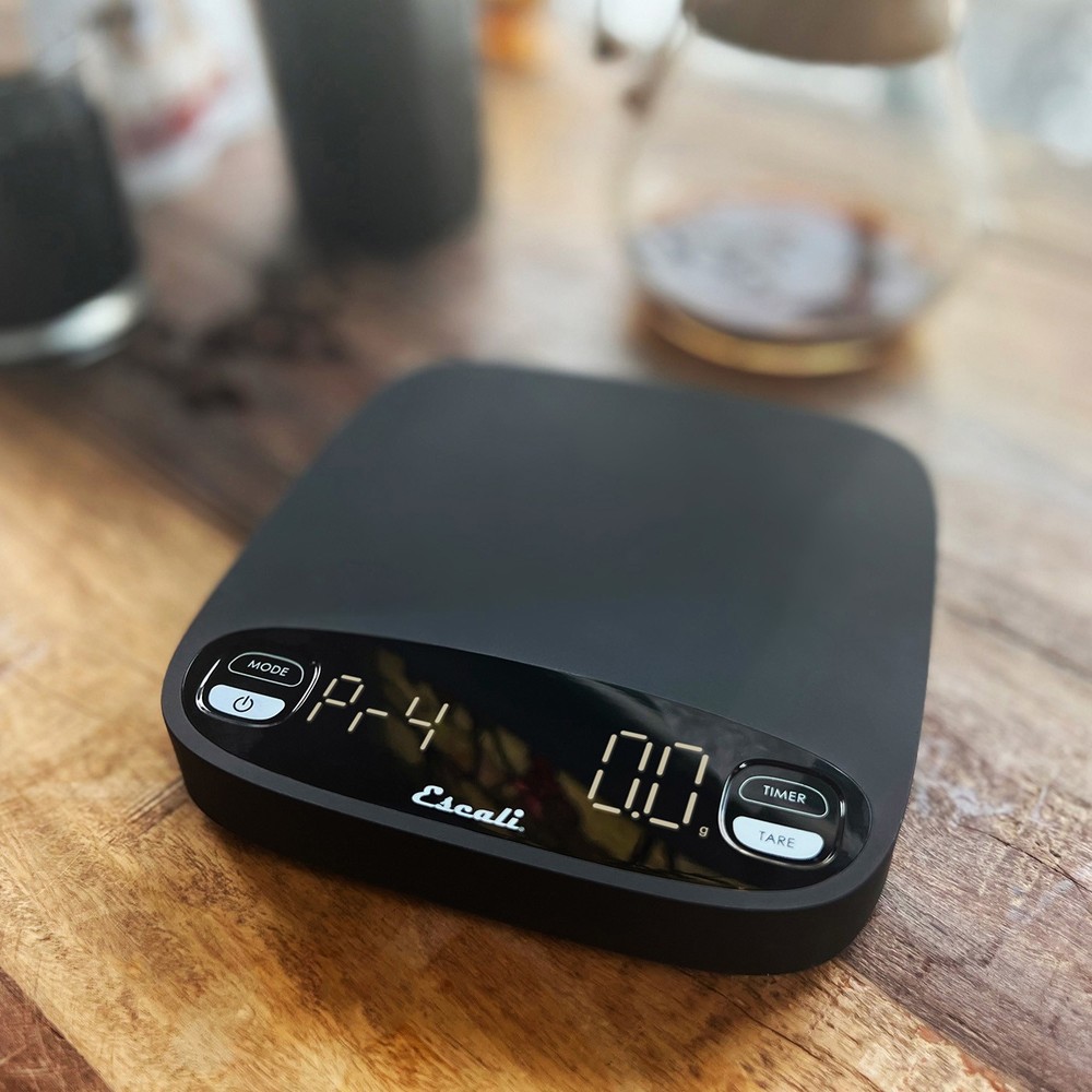 Escali Versi Coffee Scale with Timer, 6.6 lb Capacity, Black