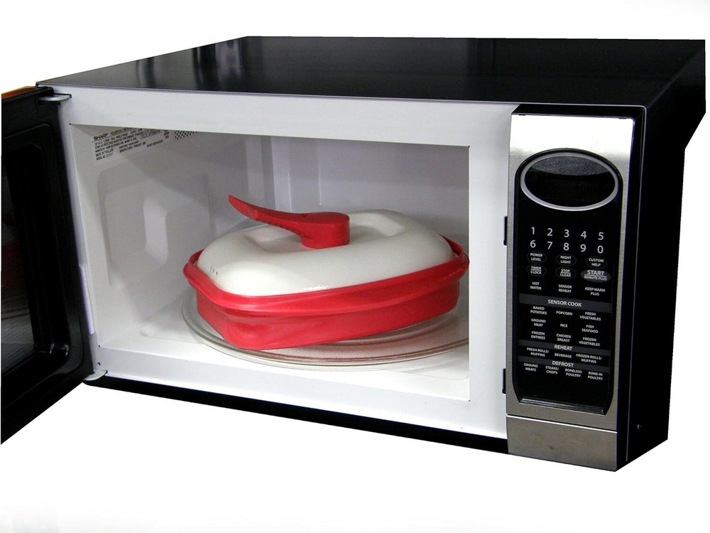 Grill Pan for Microwave Cooking, Red