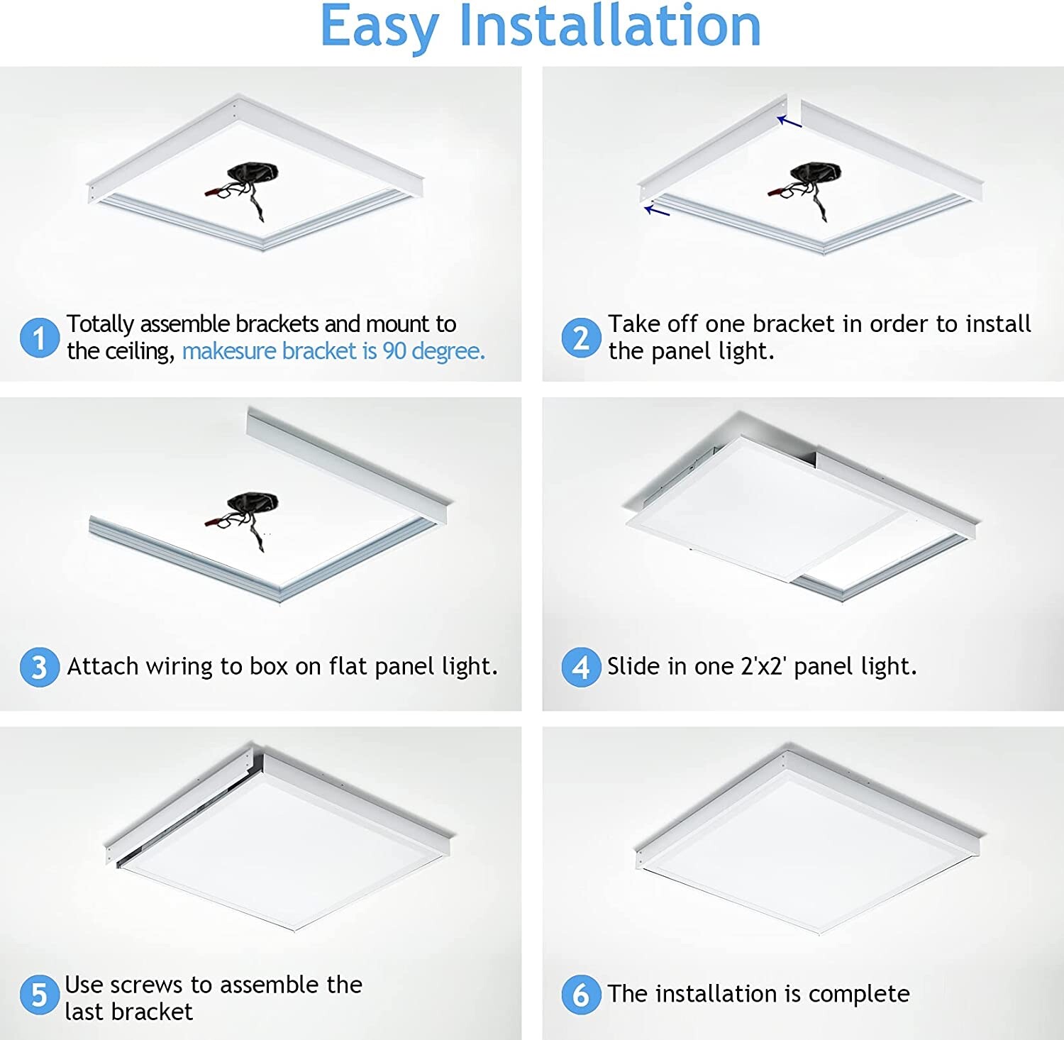 4-Pack, 1X4 FT Surface Mounted Frame Kits for Ceiling installation, 2.75"H