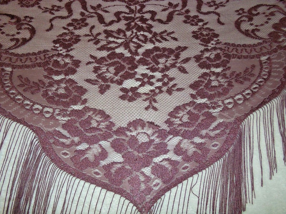 Lace Shawl Cocoa Victorian Design