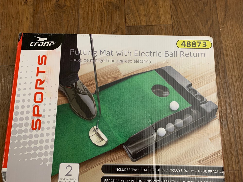 Crane Sports Golf Putting Mat Portable Auto Ball Return Function Practice Train