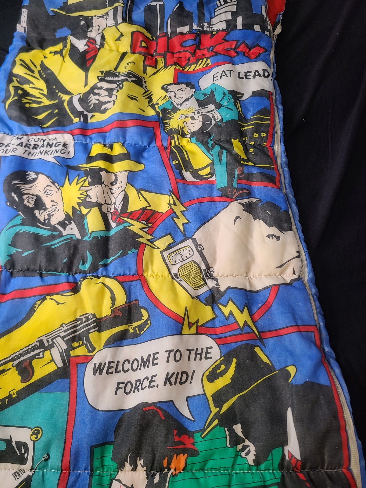 Vintage Disney 90's Made In USA Dick Tracy Movie Youth Kids Sleeping Bag 55x29