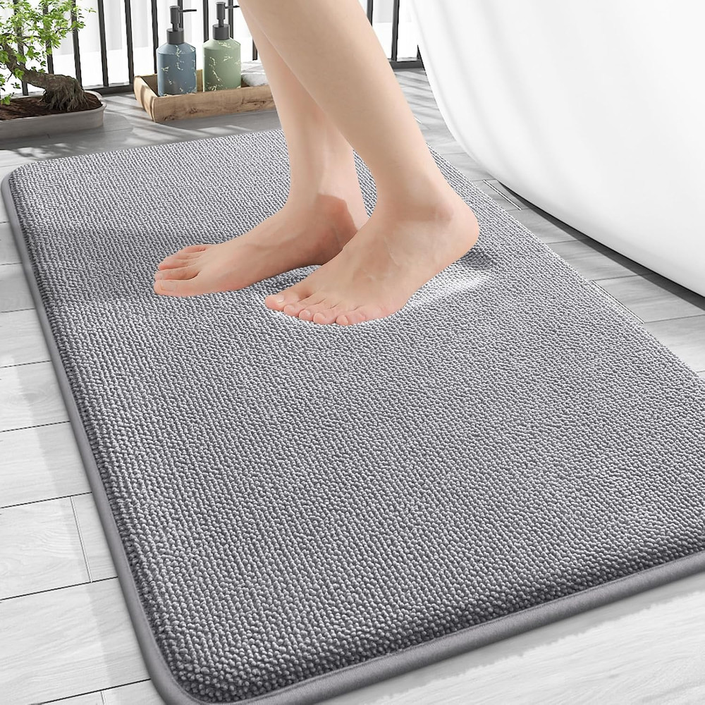 Thick Memory Foam Bath Mat Rug 30x20, Extra Soft Absorbent Bathroom Rugs, Quick
