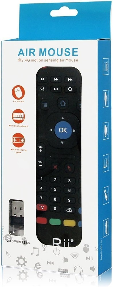 Rii MX3 Multifunction 2.4G Fly Mouse Mini Wireless Keyboard & Mini, Black