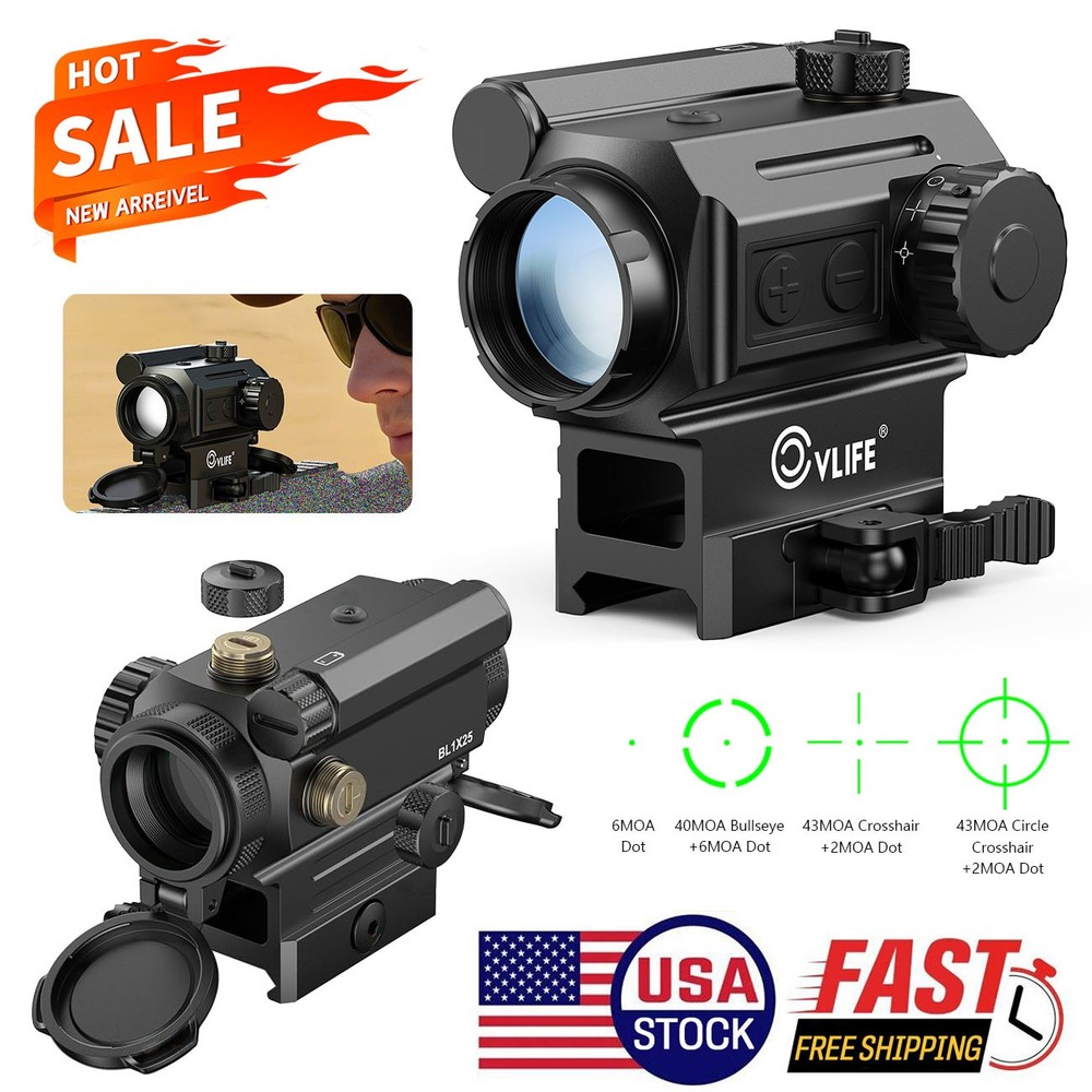 Motion Awake Auto-Brightness Green Dot Sight Multi-Reticle w/ Quick Detach Mount
