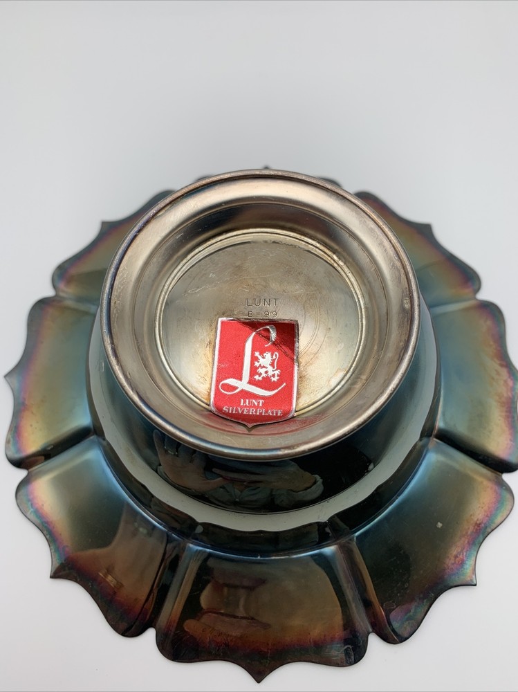 Vintage LUNT Silverplate Footed Dish Bowl 7” Wide And 2.5” Tall