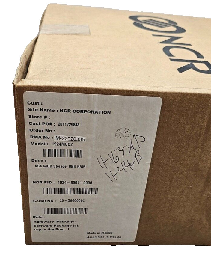 New NCR KC4 Kitchen Controller w/ 1.6Ghz Dual Core, 8GB DDR3, 64GB SSD, W7-POS