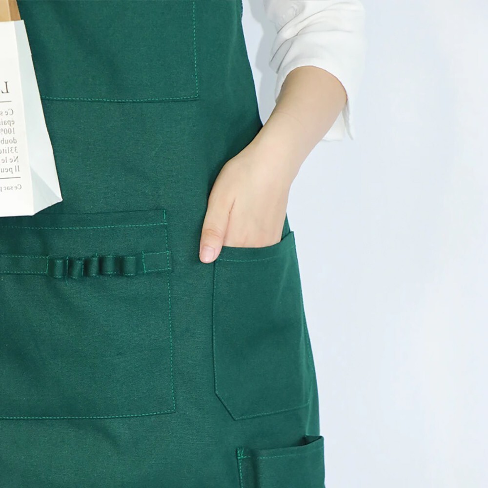 Kitchen Chef Canvas Pocket Apron Cooking Restaurant Adjustable Workwear NEW