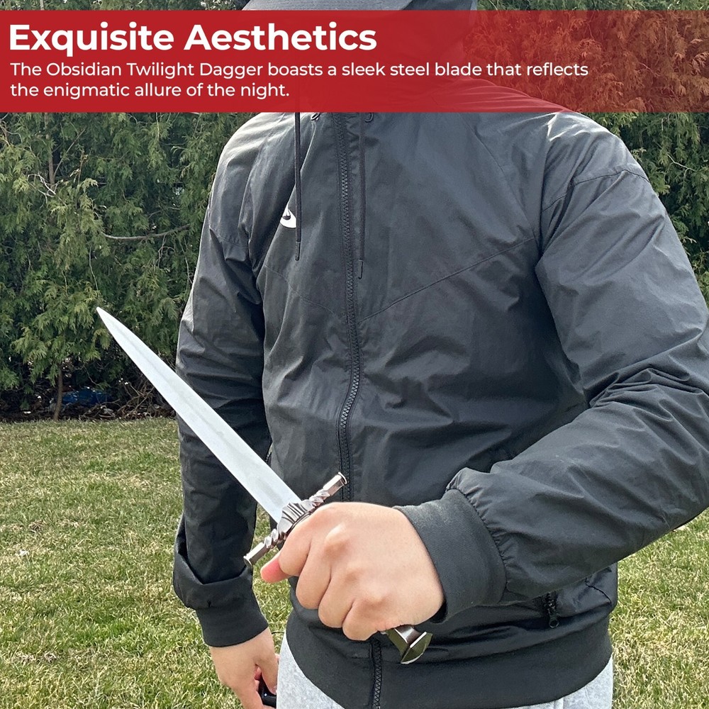 15" Embrace the Shadows with the Enigmatic Shadowfall Obsidian Twilight Dagger