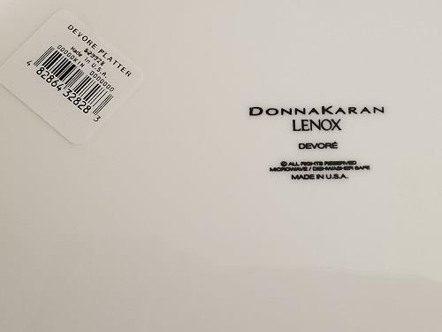 Donna Karan DEVORE White Dinnerware by Lenox ~ 16" Oval Serving Platter NEW