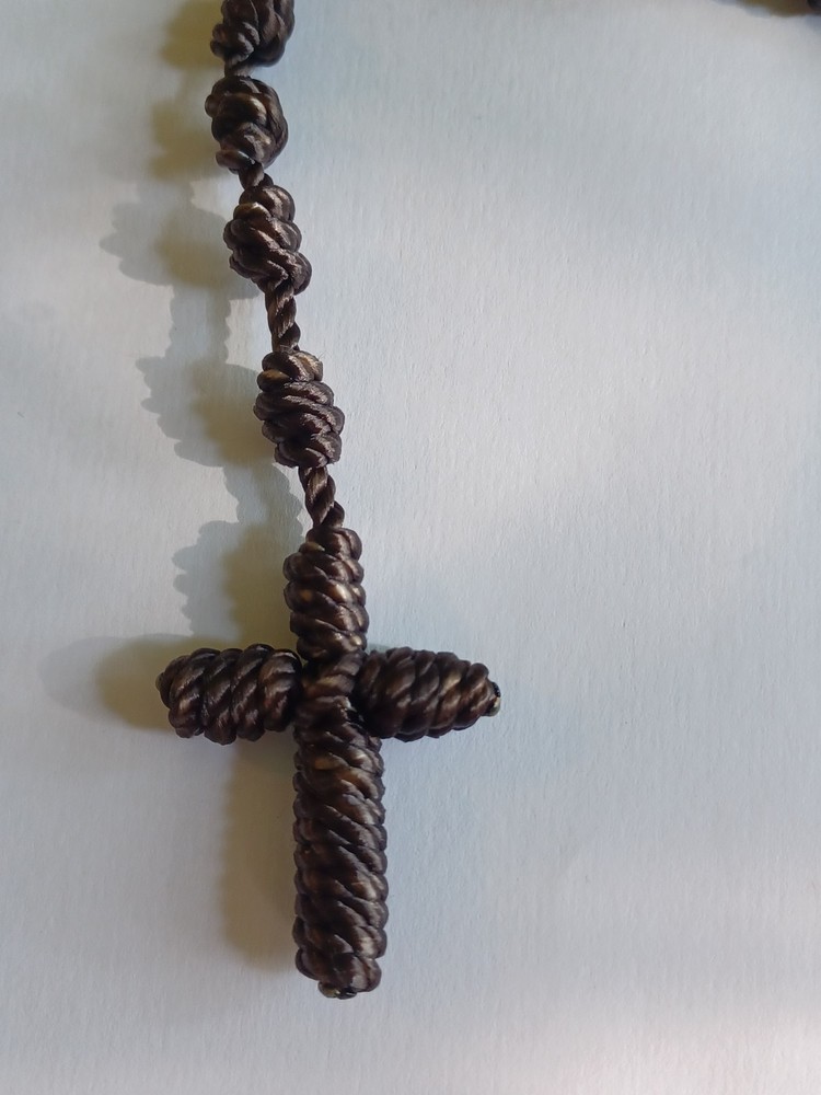Nylon Rosary Knotted cord Brown