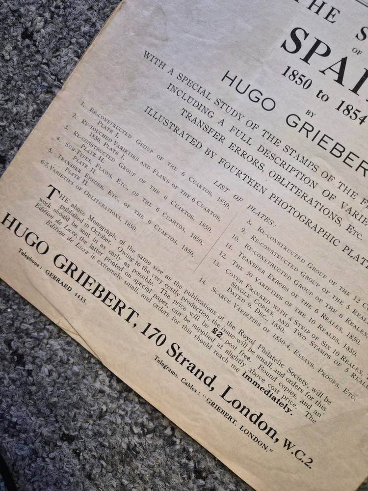 2 stamp publications.Hugo Griebert: Philatelic notes & offers . Sept & May 1919
