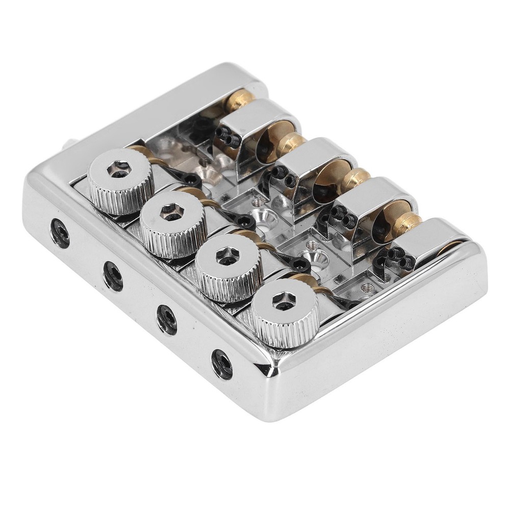 4 String Headless Electric Bass Bridge Alloy Brass Bridge Replacement (Silver )
