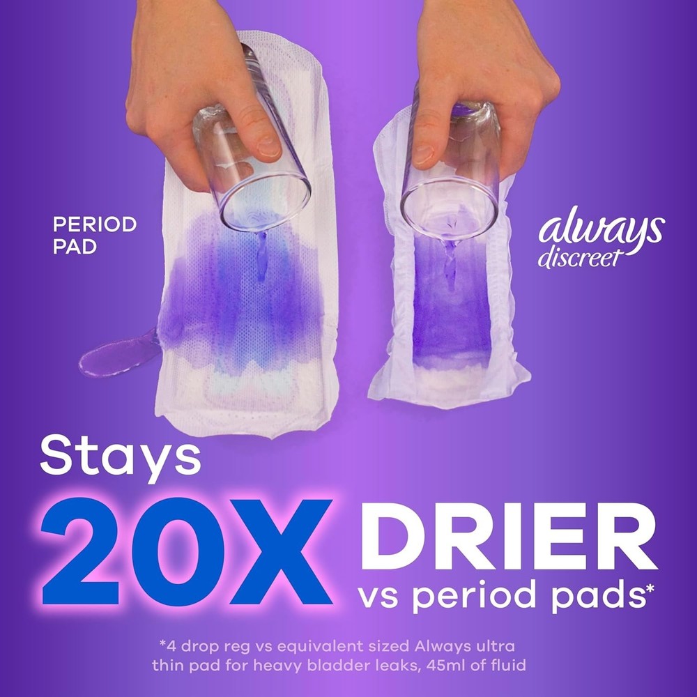 Always Discreet Moderate Long Absorbency 4 Drop Base Pads - 162ct