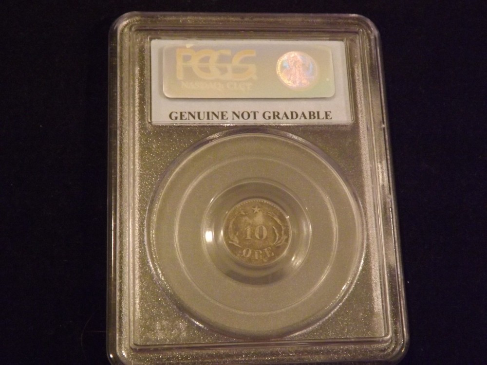 1882-CS 10 Ore DENMARK PCGS Genuine