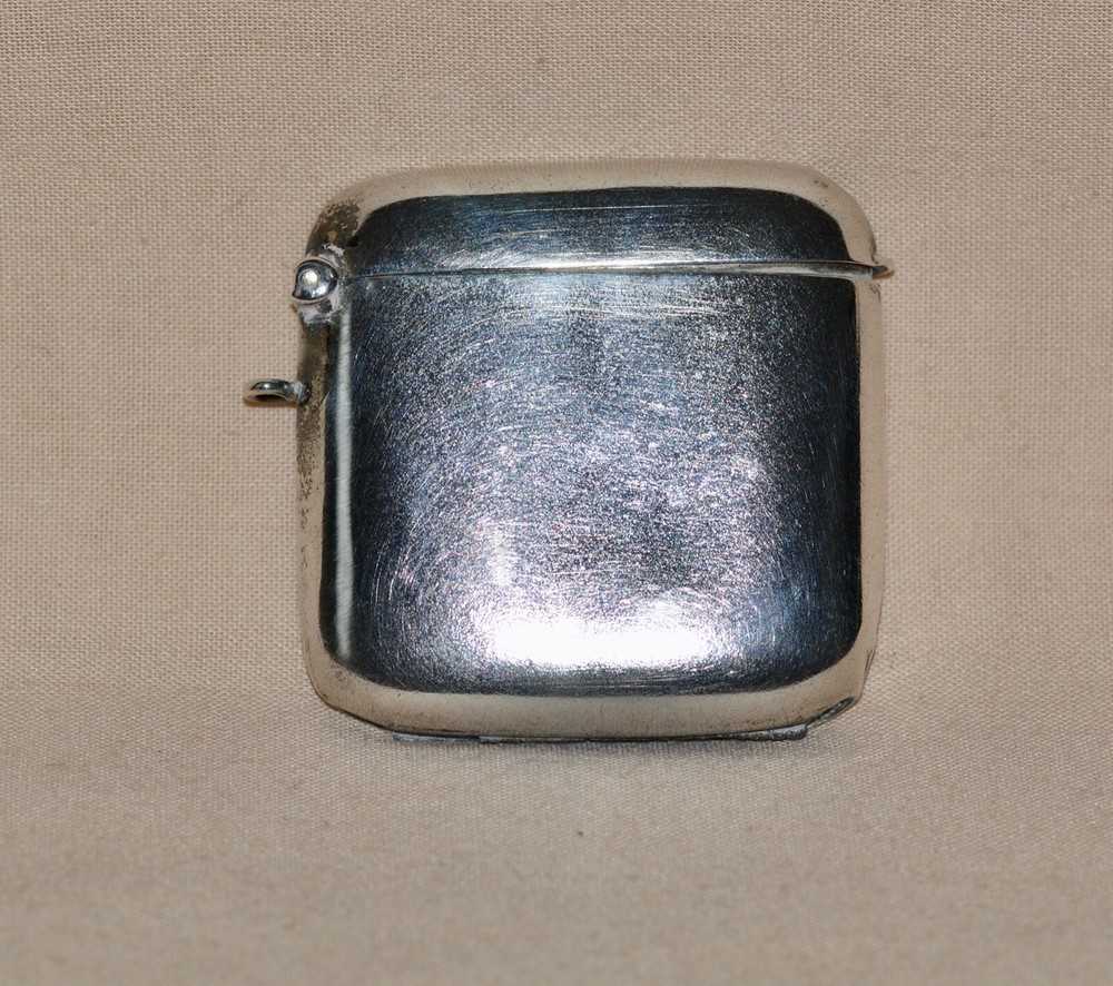 1909 Edwardian Birmingham Silver Vesta Case
