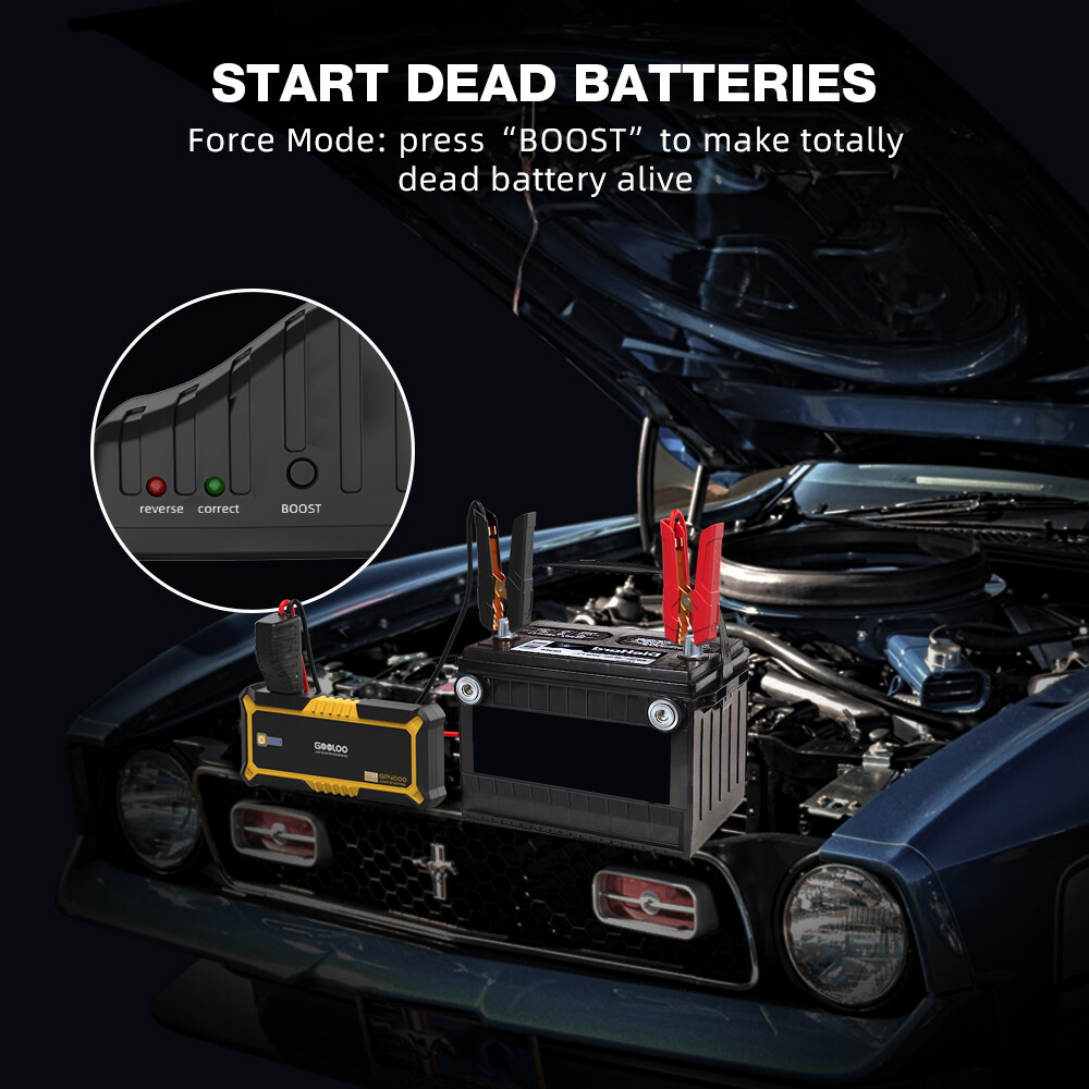 GOOLOO 4000A Car Jump Starter Power Bank Lithium Battery 12V Jump Box Portable