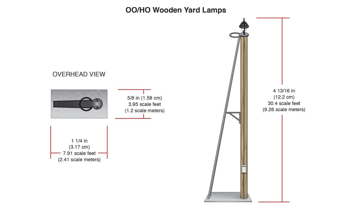 Woodland Scenics 5674 HO Scale Wooden Yard Lamps