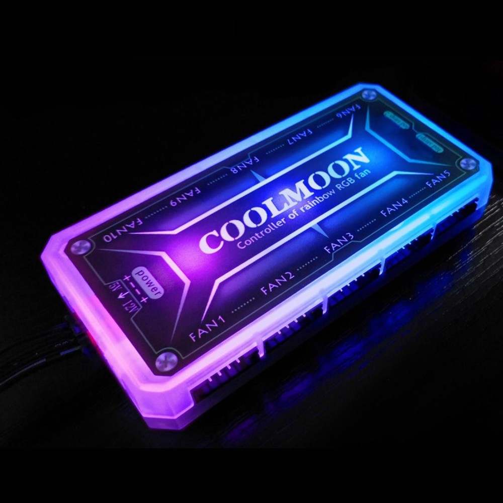 RGB Fan Controller Remote Control Computer Case 12V PC Cooling Chassis Fan Hub M