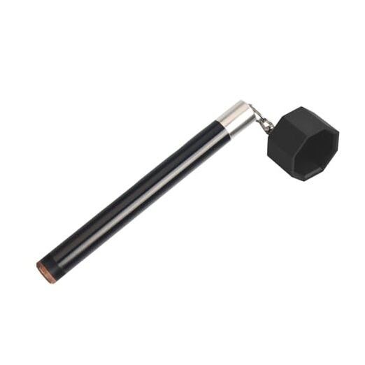 Pool Cue Chalk Holder – 2-in-1 Billiard Accessory with Pool Black Octagon