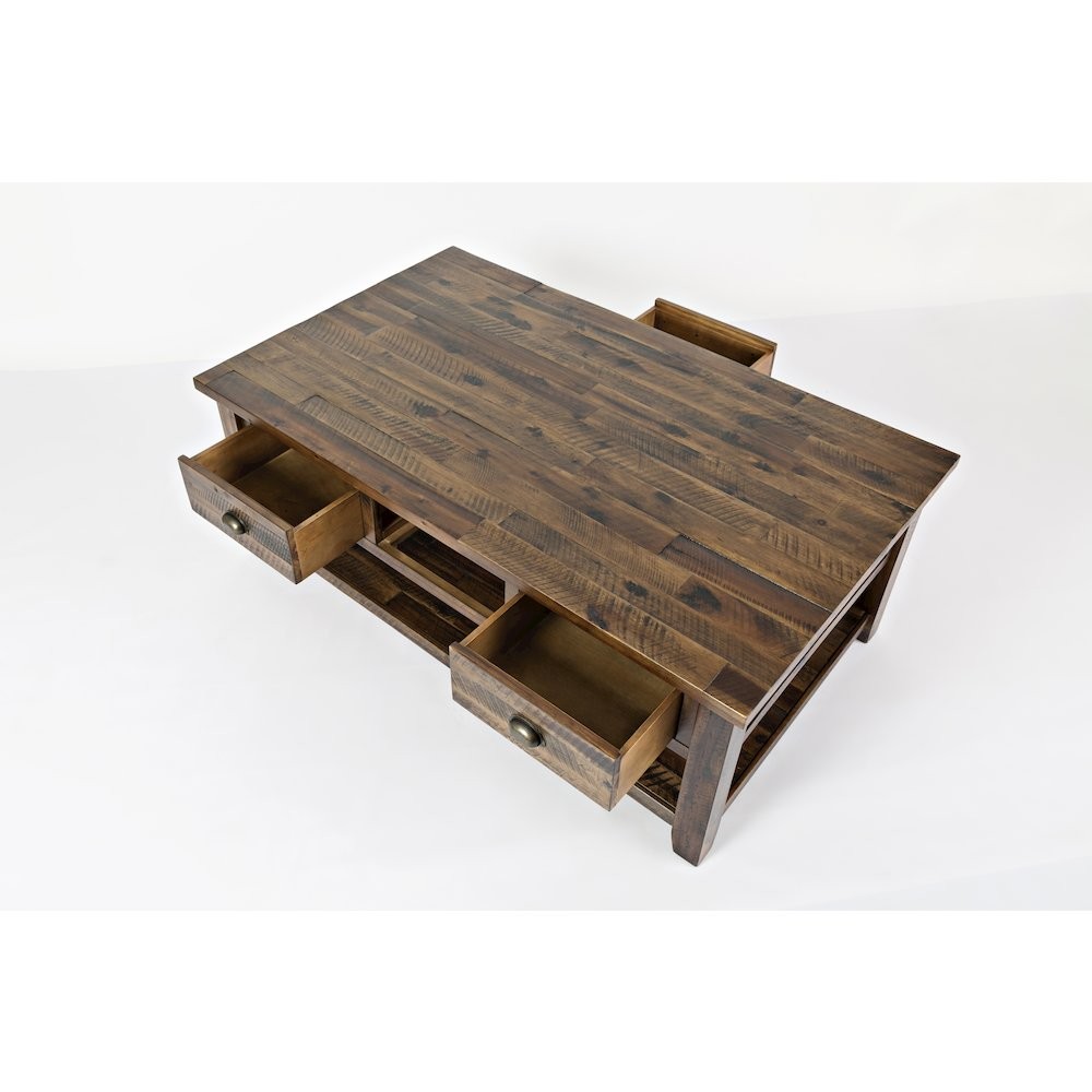 Artisan's Craft Rustic Farmhouse Distressed Solid Wood Coffee Table