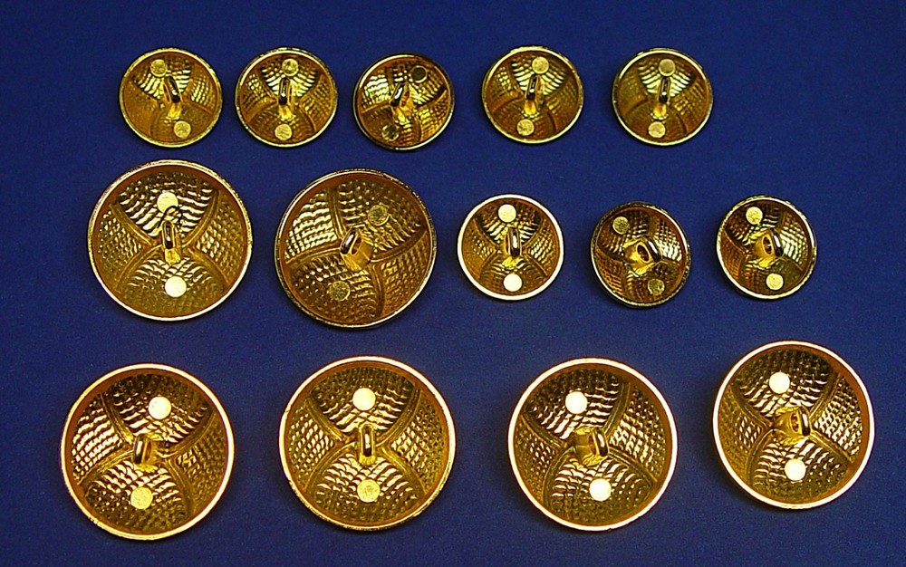 ZARA REPLACEMENT BUTTONS 14 Gold Tone solid metal buttons Good Used Condition
