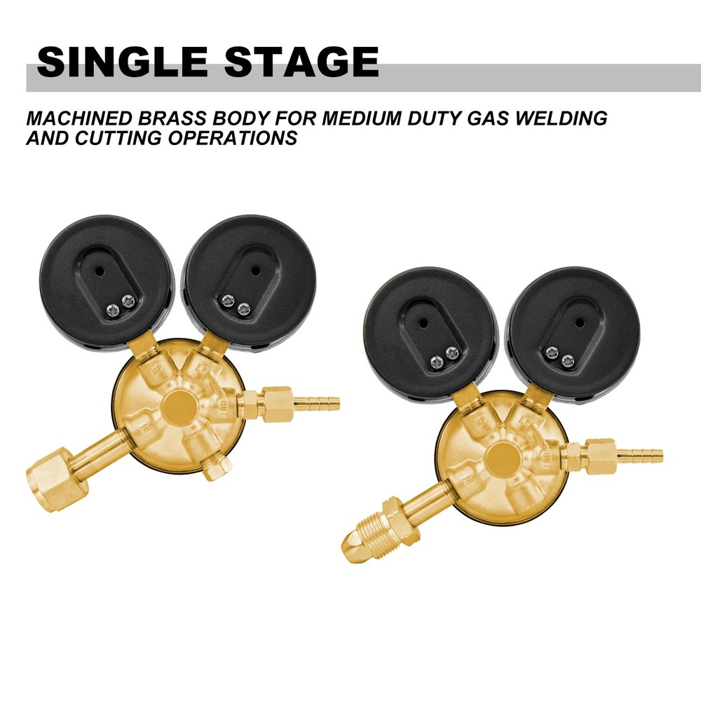 Oxygen & Acetylene Regulators - Compatible with Medium Duty Welding Gas Torch...