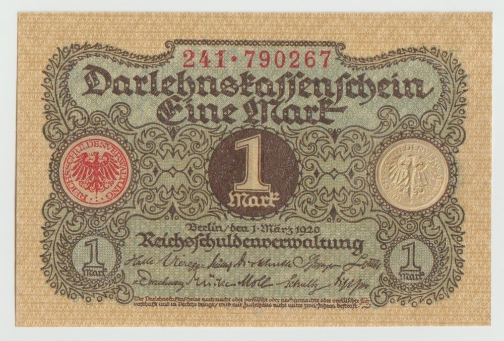 Germany 1 Mark BANKNOTES, year 1920