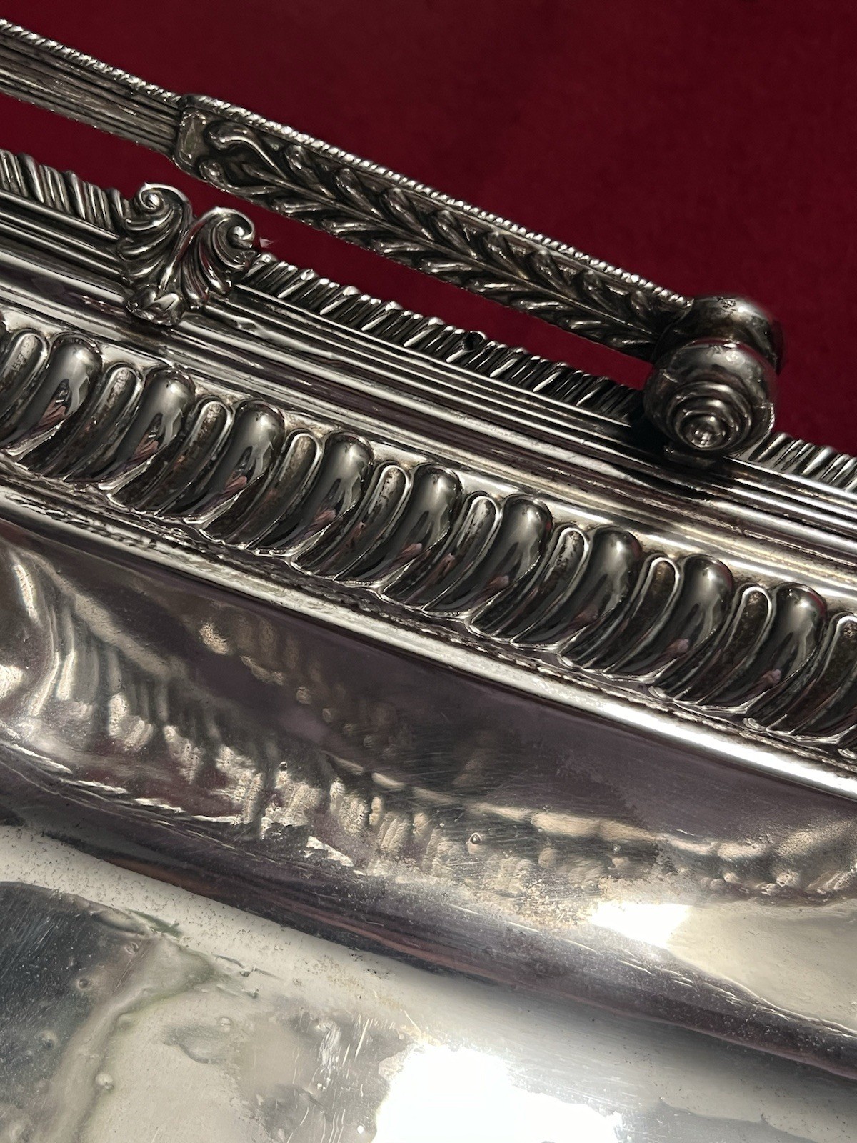 Large George III Old Sheffield Plated Handled Cake Basket W/Shell Border C.1810s