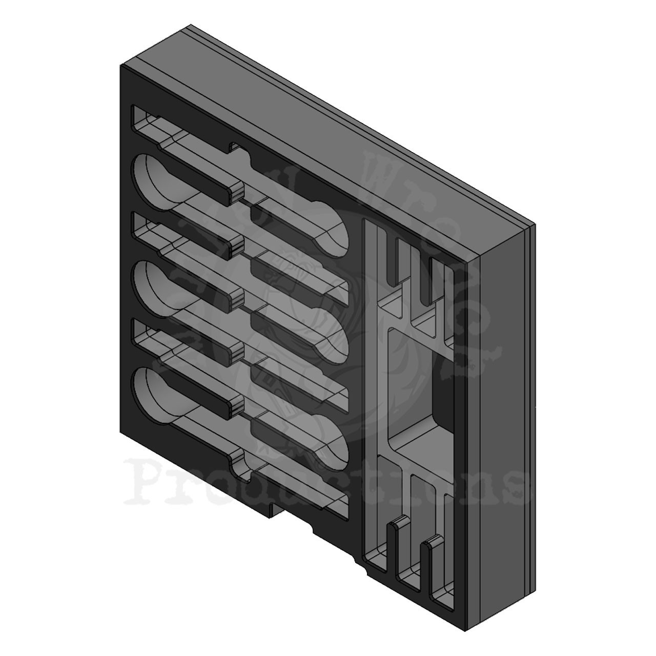 Foam Insert for 6 wireless mics, fits 3U rack drawer