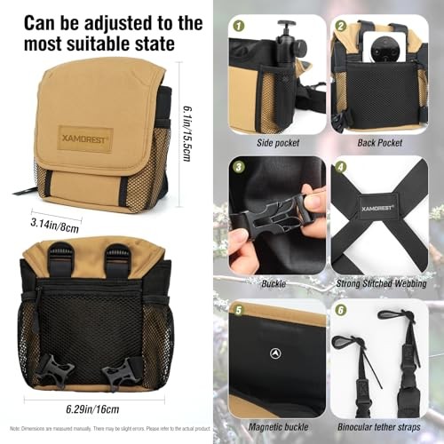 Universal Binocular Case, Binocular Harness for Hunting Case with Khaki