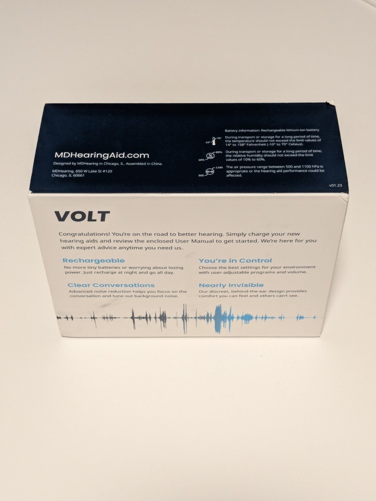 MDHearing VOLT Hearing Aid Digital Rechargeable, New Sealed