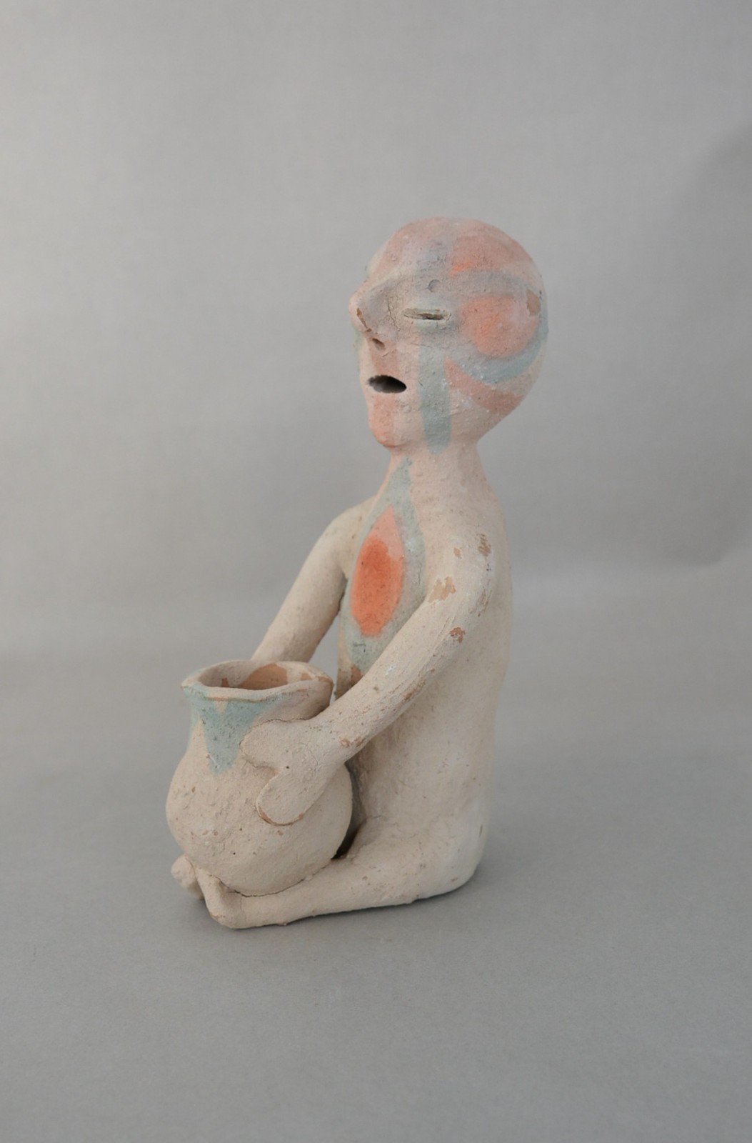 Old Tesuque Rain God - Earthenware Pottery Figure -