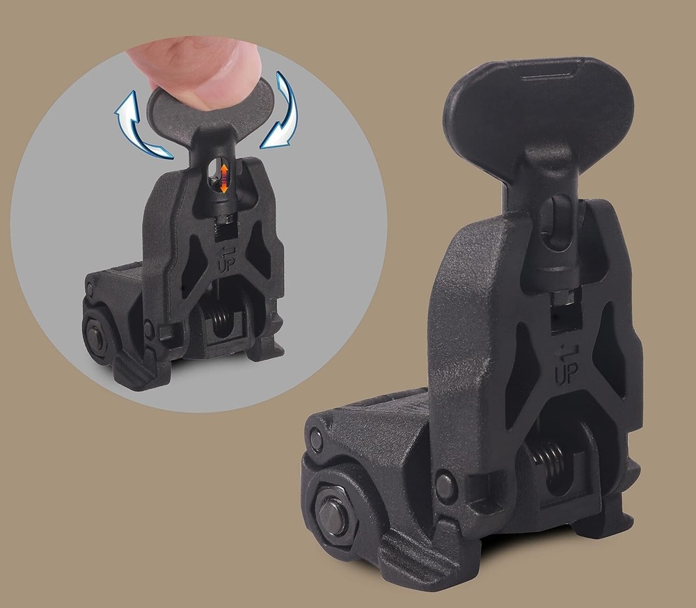 Flip Up Sight New Generation Front & Rear Back Up Sight Set Black