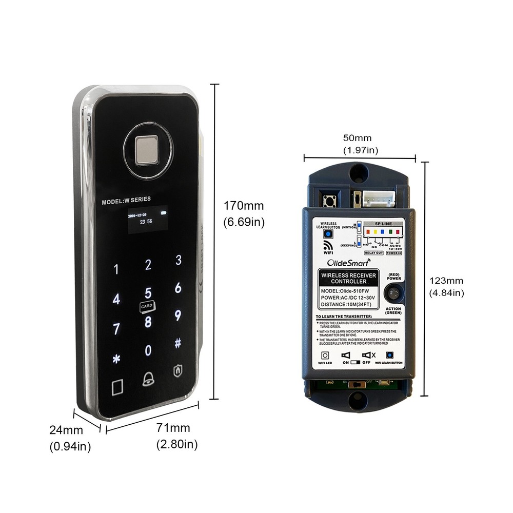 WIFI Smart Wireless Fingerprint Access Keypad Kit for Automatic Entry System