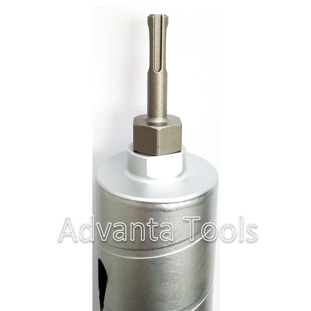 Combo: 4” Dry Diamond Core Drill Bit for Hard Concrete with SDS Plus Adapter