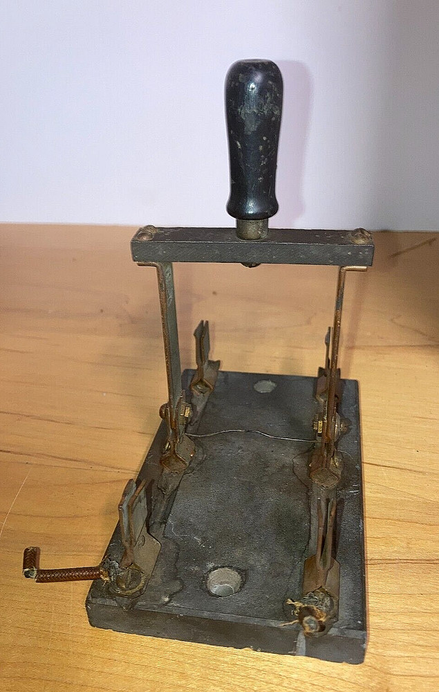 Antique Double Pole Double Throw Copper Switch, Slate Base 5.25" x 3.25"