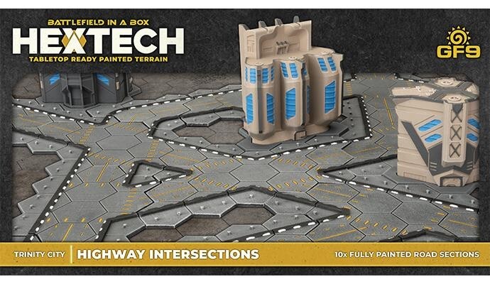 Trinity City Highway Intersections (x10) Battlefield in a Box Battletech Terrain