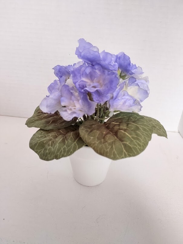 ARTIFICIAL 6" Miniature African Violet - BLUE