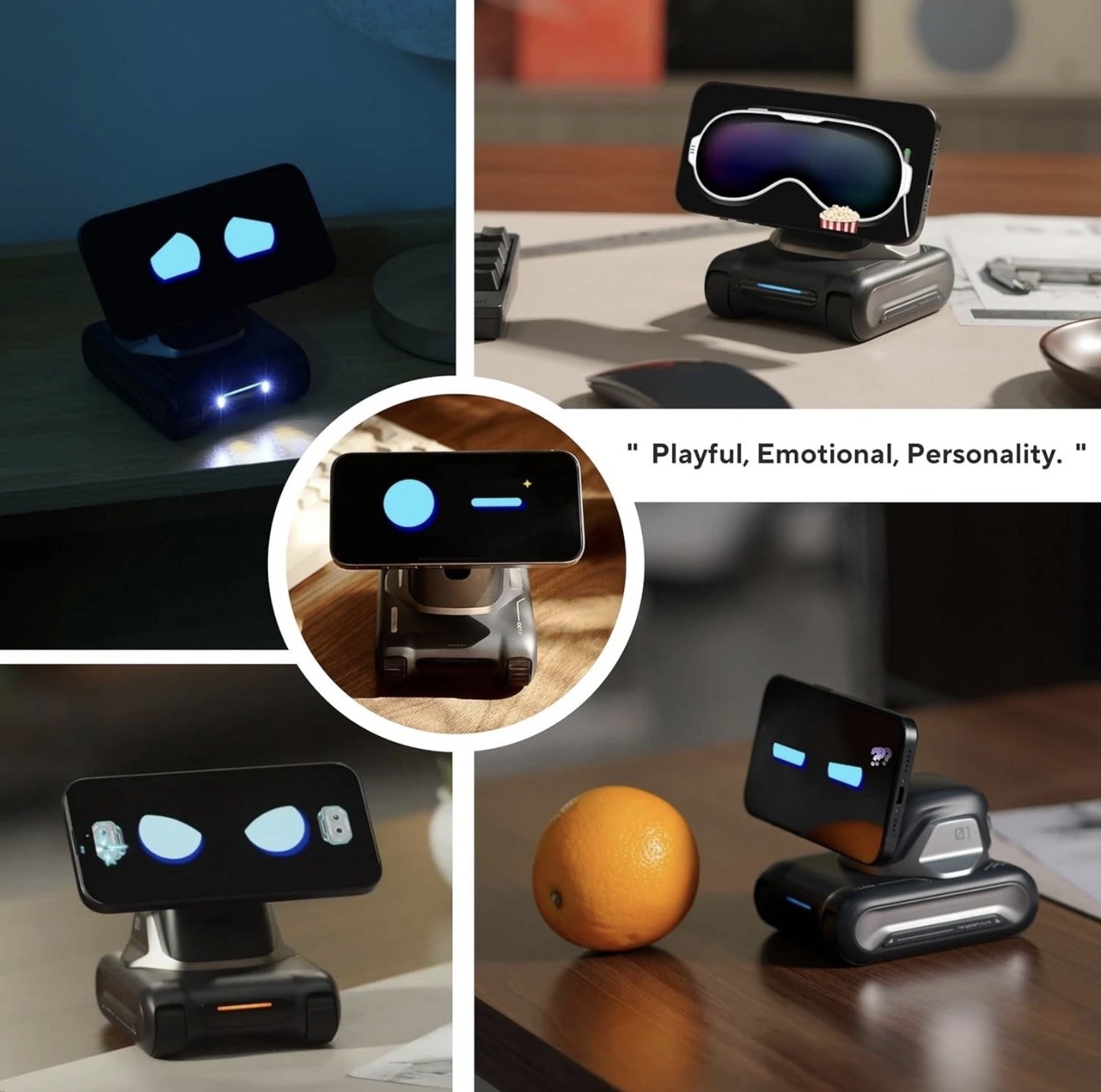 LOOI Robot-Space Black – AI Desktop Companion with ChatGPT Voice Interacti